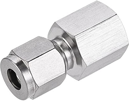 uxcell Compression Tube Fitting G1/4 Female Thread x 1/4 Tube OD Straight Coupling Adapter 304 Stainless Steel