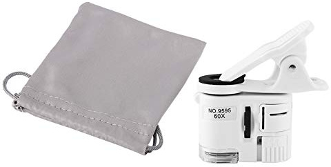 Mini-Handy-Mikroskop, Handy-Clip-on-Mikroskop, 60-fach Zoom-Mikroskop-Lupe, LED-UV-Licht, Handy-Clip-Mikroskop Zur Währungserkennung, Schmuck- und Antiquitätenbewertung