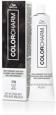 COLORCHARM Demi Permanent Hair Color, 1N Black, Gloss, Refresh & Tone, 2 Fl Oz