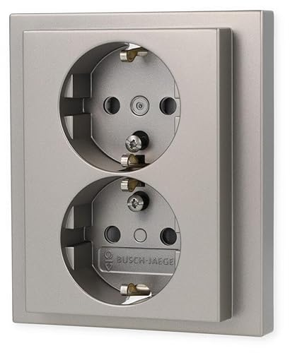 SCHUKO Doppelsteckdose, volle Abdeckung BUSCH-JAEGER 202 EUJB-866