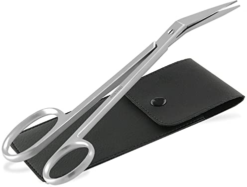 Lange Senioren Nagelschere Fußnagelschere Schere mit Mikrozahnung 16 cm | Nagelschneider Pediküre Edelstahl Rostfrei zum einfachen Schneiden der Fußnägel mit Etui
