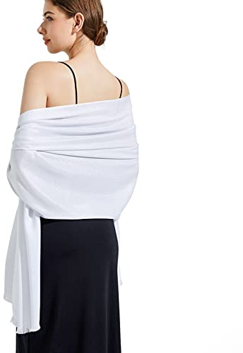 vimate Sparkling Metallic Pashmina Shawl Wraps Scarf for Evening Party Bridal Wedding Formal Dresses