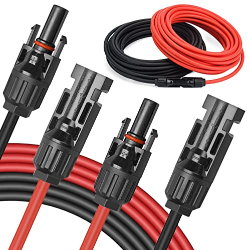 Solarkabel 4mm² 10M x 2 Solar Verlängerungskabel mit Solarstecker, Solar Verlängerung Photovoltaik Kabel für Solarpanel Balkonkraftwerk Solar Kabel(2-20M, 4mm2, 6mm2)