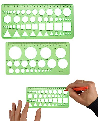 BAOSROY Kunststoff Lineal Set,Transparentes Kunststofflineal,Kleines Grundschule,Kinder,Bunt Transparent Lineal,für Schule Büro Zuhause (Grün, 2pcs)