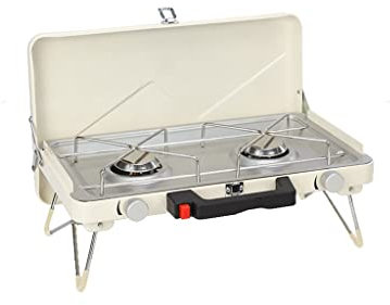 PEPDRO Stufa a Cassetta Stufa a Gas Portatile for Esterni Stufa a Gas Campeggio Esterno Stufa a Due estremità Stufa for Barbecue (Color : White)