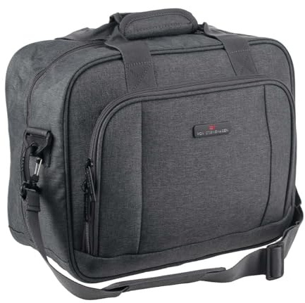 Von Cronshagen Flugumhänger Cloud 2.0 | praktische Umhängetasche für Handgepäck Flugzeug | Tasche mit Handgepäcksmaßen | mit Aufsteckfunktion (Anthracite)
