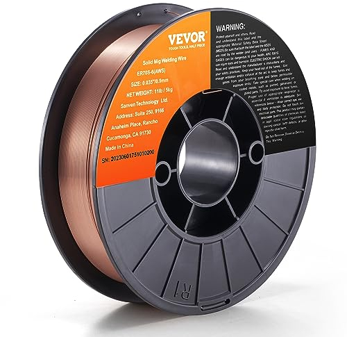 VEVOR 1 Rolle Fülldraht ER70S-6 0,9 mm 5 kg MIG-Schweißdraht 200 mm Spulendurchmesser Schweißdrahtrolle 490–670 Mpa Zugfestigkeit Ideal zum Schweißen von Kohlenstoffstahl