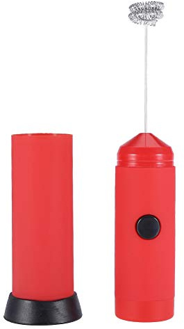 Frullino per Le Uova Portatile in Acciaio Inossidabile a 2 Colori per Montalatte Elettrico per La Cucina Domestica(Rosso)