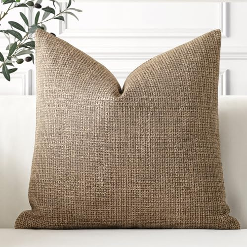 Artscope 1er Set Kissenbezug Einfarbig Wurfkissenbezug Leinen Kissenbezüge 40x40cm Moderne Dekokissen Kissenhülle Set Kissen Fall für Sofa Schlafzimmer Zuhause Dekor, Braun