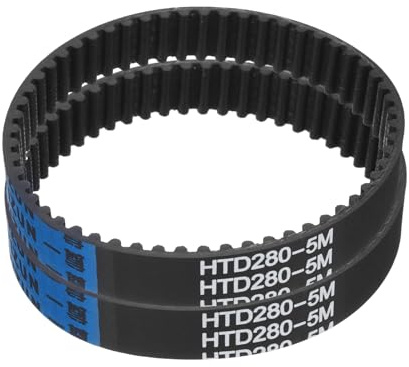 QUARKZMAN 2 st HTD-5M gummifördelningsrem 56 tänder, steglängd 280 mm x bredd 15 mm x höjd 3,6 mm, sluten slingfördelningsrem remskiva