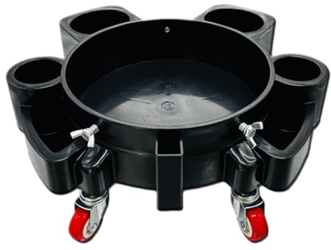 demaxiyad Chariot Seau – Seau de Lavage de Voiture Mobile Assis avec 5 Roues – Rouleau de Lavage Facile à Pousser, Outils de Lavage de Voiture Robustes pour détails, épilation à la Cire