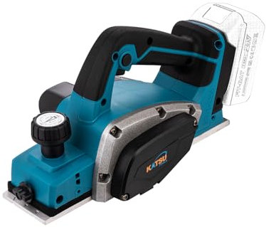 KATSU FIT-BAT 21V Brushless Cordless Planer 82mm Electric Handheld Planer for Wood, 2mm Chip Depth, Aluminium Soleplate with 3 V-Groove Planing Tool, Extra Blades, No Battery or Charger