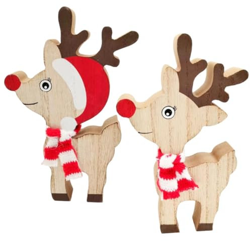 Cabilock Einzigartige Weihnachtsdekorationen Weihnachten Holz Hirsch Ornament Weihnachtstischdekoration Weihnachtsschmuck Festlicher Hirsch Tischdekoration