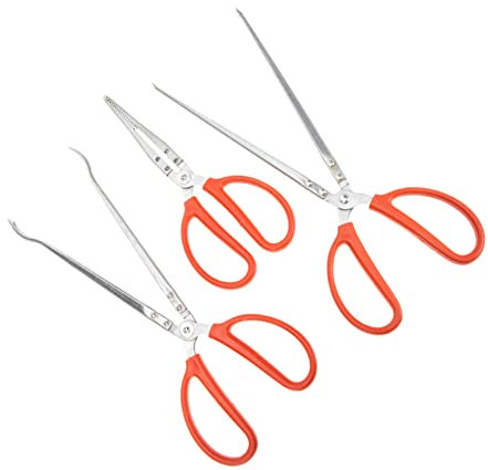 OKUMEYR 3pcs Professional Stainless Steel Crab Claws Crab Catching Tongs EEL Pliers