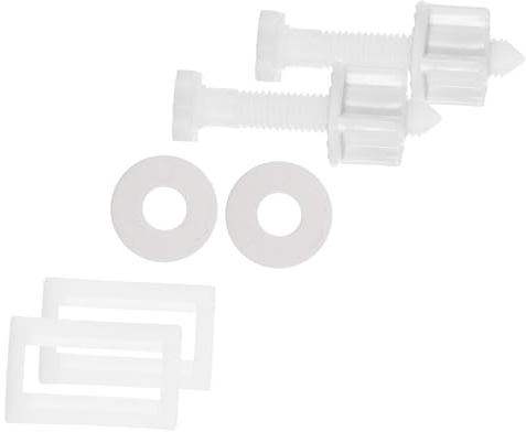 HOMSFOU Juego De 2 Tornillos De Plástico Para Asiento Inodoro Con Tuercas Y Arandelas Para Bisagra Fijación Fácil Instalación Reemplazo Accesorios Baño