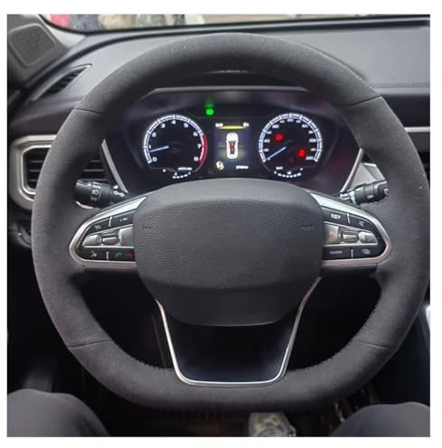 Fundas Volante para Geely para Atlas para Pro 2020 2021 para Azkarra Funda para Volante Coche Piel Gamuza Antideslizante Y Cómoda Cubrevolante(Gray Thread)