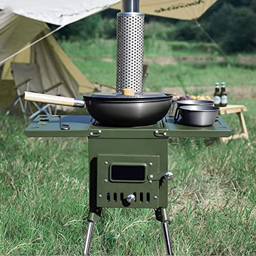 ZHPPED Campingkocher,Mini Holzofen, Zeltofen, Holzofen, Raketenofen, Ultralight Tent, Zeltheizung, Kaminofen, Hobo Kocher, Medium Zeltherde,Enth?lt Schornsteinpfeife,L