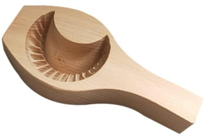 KESOTO Mamoul Cookies Molding Middle Eastern Cookie Stamp Wooden Cookie Press for Festival, Large Moon