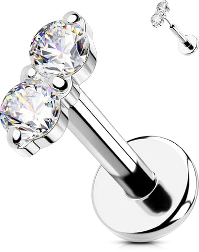 OUFER 16G Helix Piercing 316L-Chirurgenstahl Threadless Earring CZ Conch Piercing 6 mm Helix Ring Knorpel Ohrpiercing Helix Ohrringe Tragus Piercing Helix Ohrring