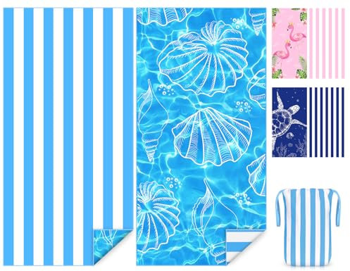 COYBTO Toalla Playa Reversible,Toallas de Playa Grande 180x90cm, Toallas Playa de Microfibra Ligera, Secado Rápido, Sin Arena, para Mujer Hombre, Viajes, Vacaciones, Natación, Camping, Fitness, Sauna