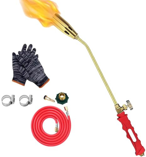 LexTex Nuovo Kit Bruciatore di Erbacce a Propano, Bruciatore Portatile a Propano con Accensione Automatica E Ugelli da 30/35 Mm, Potente Bruciatore di Erbacce a Fiamma(Single Switch,30 Type)