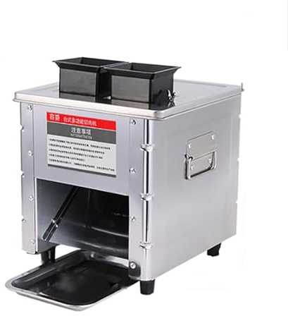 MINHUIJIHUI Picadora Industrial 850W Multifunción - Cortadora de Carne Comercial Acero INOX, 100kg/h para Carnes Deshuesadas, Tritura en Cubos/Tiras/Mince, Uso Familiar/Comercial,Fácil de Limpiar