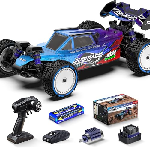 JIUSI 1:12 Brushless RC Cars,Fast 50 mph Hobby Electric Off-Road Buggy,4WD Racing RC Truck with 3S Batteries,25W Fast Charging,RTR 4X4 Remote Control Cars