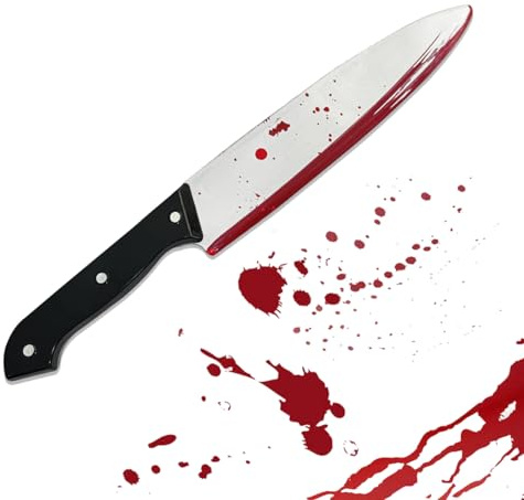 Topfunyy Halloween Blutmesser – Blutiges Fake Messer Requisite, Horror Messer Dekoration für Kostüm, Cosplay & Party Accessoires