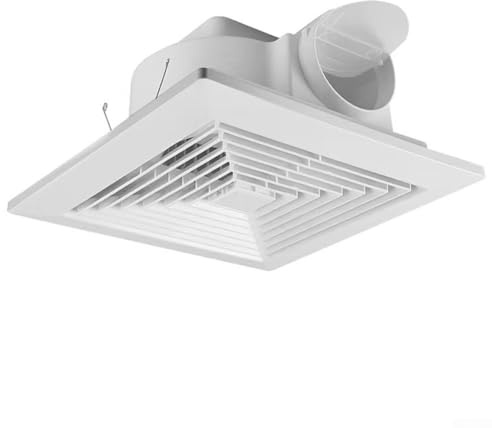 Ventilador de techo para baño y cocina, extractor silencioso con potente flujo de aire, ABS de bajo consumo, 20 x 20 cm, blanco, fácil instalación (20 x 20 cm)