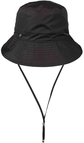 LOEVENICH Warmer Regen Bucket Hat | Wasserdicht | 100% Polyester | Mit Kinnband | OneSize | Für Damen