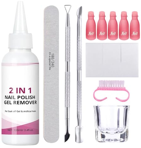 Entferner für Gel-Nagellack | 100ml Sicherer Entferner Mit Enthaltenem Zubehör,Nagelentferner | für Frauen Mädchen Anfänger Maniküre Zuhause Salon Reisen