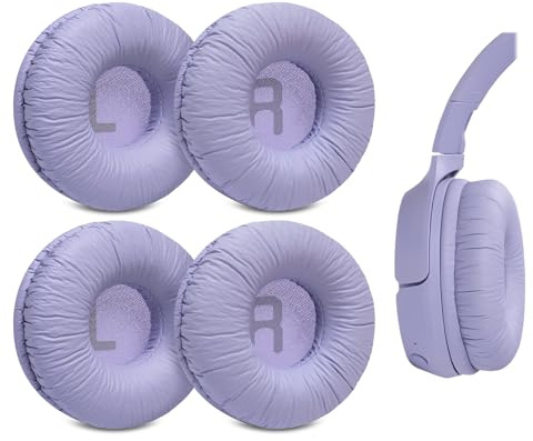 Voarmaks 4-Pack Replacement Ear Pads Compatible with JBL Tune 510BT, 520BT, 450BT, 460BT, 500BT, JBL Junior 320 320BT, JR 300BT, 310BT Headphones, Ear Cushions with Wrinkled Leather, Purple