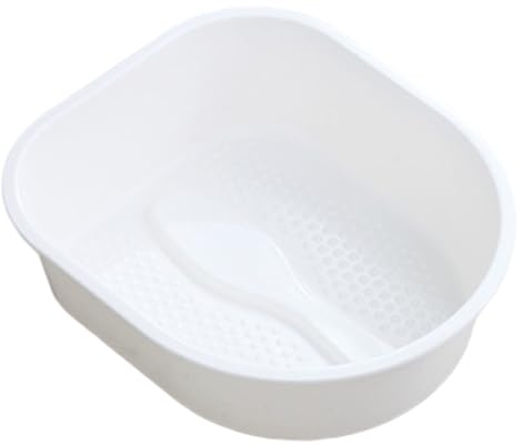 Bañera para remojar pies, 15x13x4, 5, lavabo portátil liviano para baño de pies con protuberancias de masaje, cubo de lavado doméstico para lavar los en remojo de adultos, bañera blanca