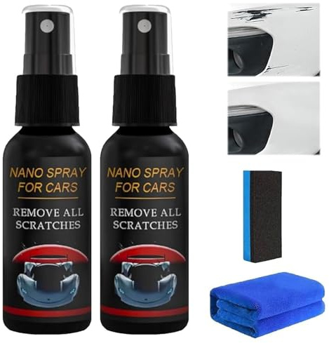 2PC Nurafix Auto Spray Kratzer Entfernen, Quick Effect Coating Agent for Car, Nano Spray Auto Für Glanz Und Schutz, Kratzerentferner für Autolack, Kratzer Entferner Remove Scratches