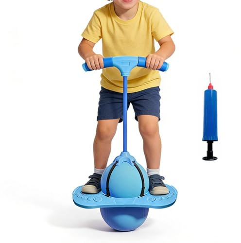 inflables para niños - Bolas Que rebotan pogo, de Equilibrio Que Salta | Mango De Bola De Salto para Niños, Goma Elástica Más Función De Inflador Dentro del Área Interior Al Aire Libre Y De Ja