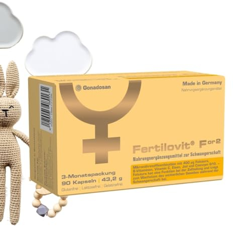 Fertilovit For2 | Vegane Premium Vitamine für Schwangerschaft und Stillzeit | Mama & Baby | 90 Kapseln | 3-Monatspackung