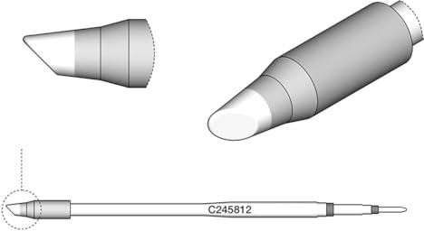 JBC Punta de soldadura Serie C245, forma redonda, C245812/diámetro de 3,0 mm, biselada, 20 mm más larga C245812 (cartucho de soldadura, cartucho de soldadura, cartucho de loet 2245 2045, sin plomo)