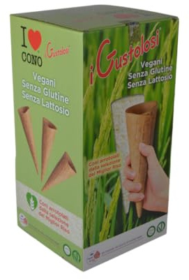 PJaspert Eiswaffeln | Eishörnchen - Glutenfreie Hörnchen einzeln foliert 135x46mm (40 Stück)