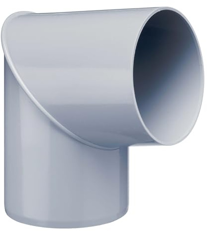 INEFA Fallrohrbogen 80 Grad DN85 / 85mm Grau PVC | Verbindungsstück Dachrinnenzubehör, einfache Steckmontage, Made in Germany