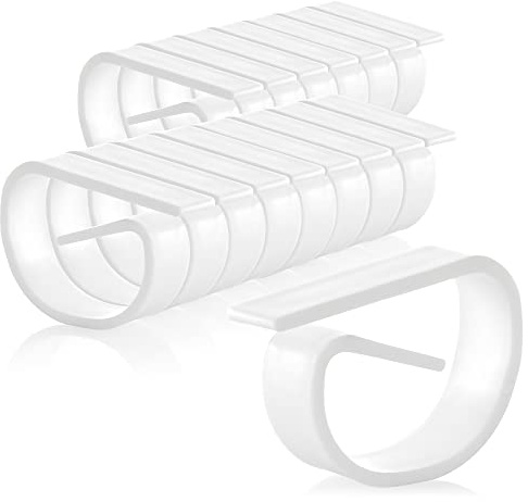 com-four® 16x Ferma tovaglia da tavola, fermatovaglia in plastica infrangibile in Bianco, Ganci fermatovaglia Made in Germany (16 Pezzi)
