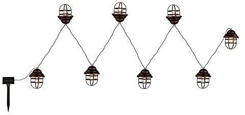 Design LED Solar Leuchte Lichter Kette Laternen IP44 Außen Beleuchtung Hänge Lampen Globo 33059-8