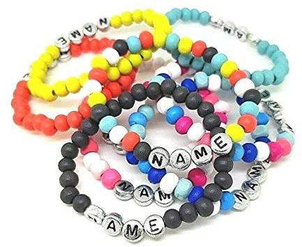 Personalised Name Girl or Boys Wooden Surfer Bracelet With Choice Of Colours