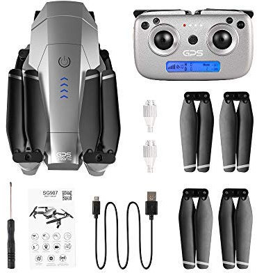 FEICHAO SG907 GPS Drone 1080P / 4K HD Caméra Grand Angle 5G WiFi FPV RC Quadricoptère Pliable Suivez-Moi Gestes Mode Photo Jouets (1080P Gift Box)