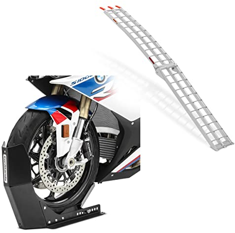 Motorrad Auffahrrampe Alu CS2 + Motorradwippe Easy Fix klappbar max. 340kg