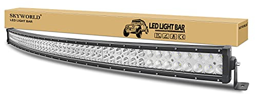 SKYWORLD 288W LED Lichtleiste 50 Zoll 127 cm gebogen Scheinwerfer LED bar Offroad Arbeitsleuchte Zusatzscheinwerfer Flood Spot Scheinwerfer Für Trecker KFZ Bagger SUV UTV ATV 12V 24V