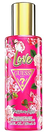 GUESS Love Passion Kiss, Bruma Corporal para Mujer, Fragancia Floral y Cítrica con Jazmín y Vainilla, Aroma Sensual y Fresco, 250 ml