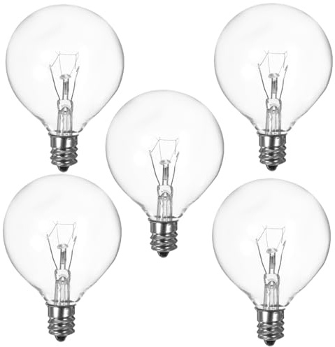 Minkissy 5pcs Lava Lamps Bulbs 230V Wax Warm Lamp Bulbs Aromatherapy Light Bulbes 25W E12 Replacement Globe Bulbes for Fragrance Burner Scented Wax Melt Warmer 2.75 x 1.97 x 1.97 inches
