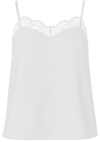 Pieces Mujer Pctiffany Strap Lace Noos BC Top, Cloud Dancer, XL