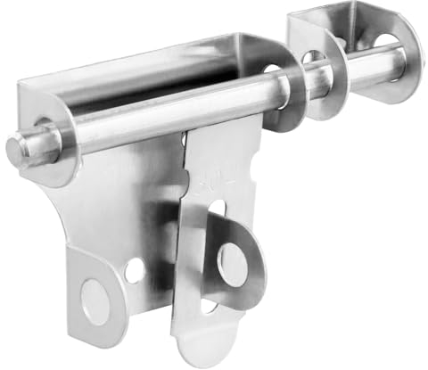 QWORK Türriegel Edelstahl Riegelschloss, Bolzenriegel Riegel, Abschließbare Riegel, für Türen, Tore, Garagen, Haustiertüren, 120 mm