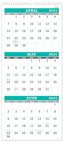 Kalender 2023 – 3-Monats-Display-Wandkalender (gefaltet in einem Monat), 28.7x66 cm (geöffnet), Januar 2023 – Dez. 2023, Wandkalender 2023, 3. Monat V ertikaler Kalender mit dickem Papier